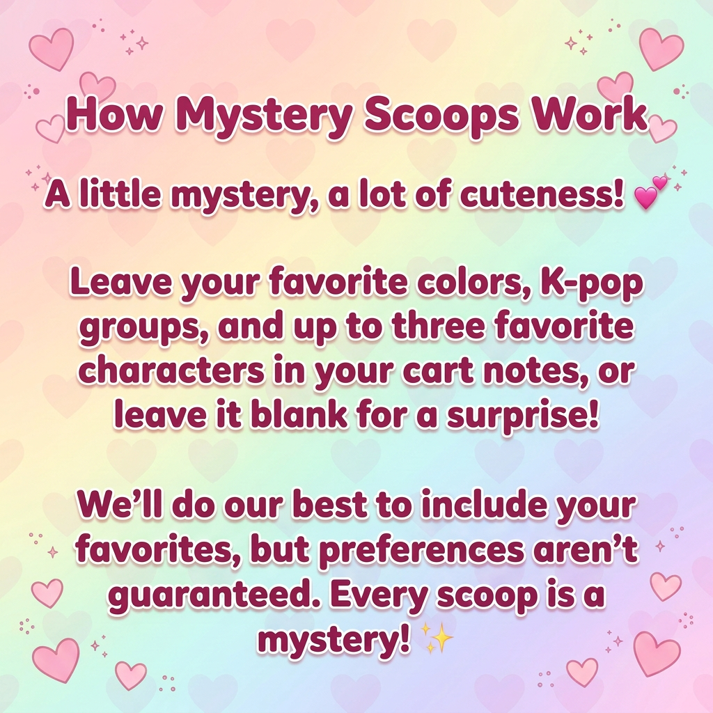 Mystery Scoops preferences card in matching berry-pink style