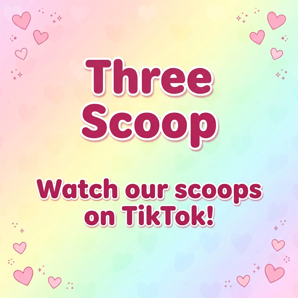 Three Scoops graphic matching the berry-pink design
